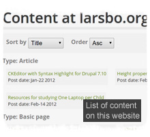 Overview of all content on larsbo.org